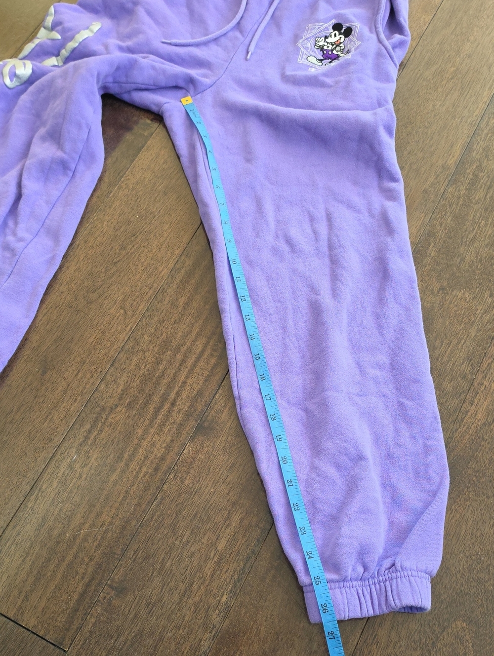 Disney 100th Anniversary Purple Joggers Sweatpants Mickey Mouse Embroidery XS - Picture 3 of 12